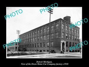 OLD LARGE HISTORIC PHOTO OF DETROIT MICHIGAN, THE OWEN MOTOR CAR FACTORY c1910