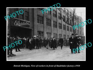 OLD LARGE HISTORIC PHOTO OF DETROIT MICHIGAN, THE STUDEBAKER MOTOR CAR Co c1910