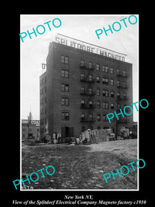 OLD LARGE HISTORIC PHOTO OF NEW YORK NY, THE SPLITDORF MAGNETO FACTORY c1910