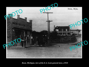 OLD LARGE HISTORIC PHOTO OF BOON MICHIGAN, THE LOSIE GENERAL STORE c1910