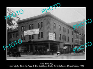 OLD LARGE HISTORIC PHOTO OF NEW YORK NY, THE CHALMERS MOTOR CAR DEALER c1910