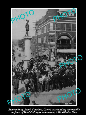 OLD LARGE HISTORIC PHOTO OF SPARTANBURG SOUTH CAROLINA 1911 GLIDDEN MOTOR TOUR 1