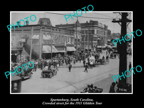 OLD LARGE HISTORIC PHOTO OF SPARTANBURG SOUTH CAROLINA 1911 GLIDDEN MOTOR TOUR 2