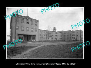 OLD LARGE HISTORIC PHOTO OF BROCKPORT NEW YORK, THE PIANO Co FACTORY c1910