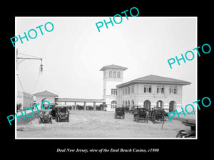 OLD LARGE HISTORIC PHOTO OF DEAL NEW JERSEY, THE DEAL BEACH CASINO c1900