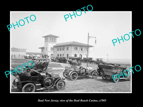 OLD LARGE HISTORIC PHOTO OF DEAL NEW JERSEY, THE DEAL BEACH CASINO c1905