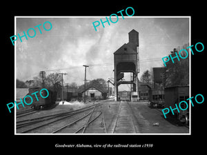 OLD LARGE HISTORIC PHOTO OF GOODWATER ALABAMA, THE RAILROAD STATION c1930