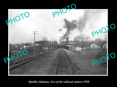 OLD LARGE HISTORIC PHOTO OF OPELIKA ALABAMA, THE RAILROAD STATION c1930