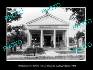 OLD LARGE HISTORIC PHOTO OF PLUCKEMIN NEW JERSEY, THE DOLLIVER STORE c1890