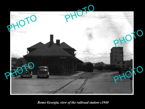 OLD LARGE HISTORIC PHOTO OF ROME GEORGIA, THE RAILROAD STATION c1940