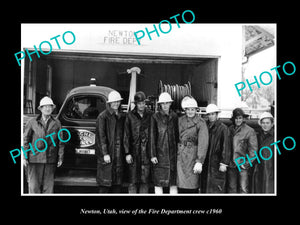 OLD LARGE HISTORIC PHOTO OF NEWTON UTAH, THE FIRE DEPARTMENT STATION c1960