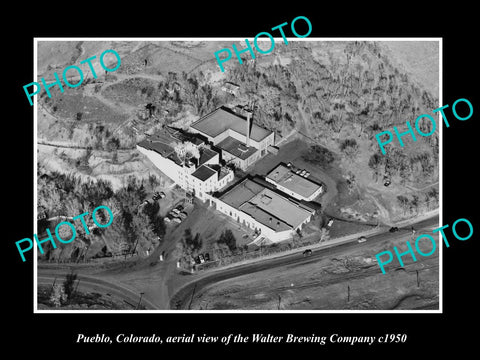 OLD LARGE HISTORIC PHOTO OF PUEBLO COLORADO, THE WALTER BREWERY PLANT c1950 1