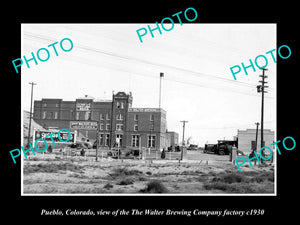 OLD LARGE HISTORIC PHOTO OF PUEBLO COLORADO, THE WALTER BREWERY PLANT c1930