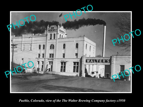 OLD LARGE HISTORIC PHOTO OF PUEBLO COLORADO, THE WALTER BREWERY PLANT c1950 2