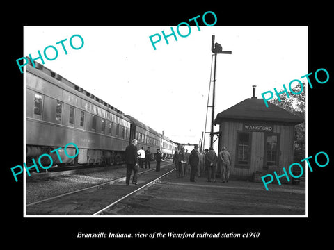 OLD LARGE HISTORIC PHOTO OF EVANSVILLE INDIANA, THE WANSFORD RAILROAD DEPOT 1940