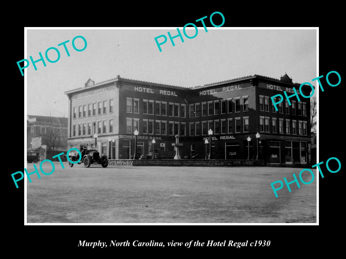 OLD LARGE HISTORIC PHOTO OF MURPHY NORTH CAROLINA, THE HOTEL REGAL c1930