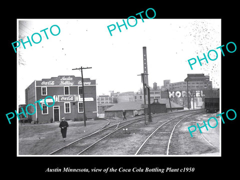 OLD LARGE HISTORIC PHOTO OF AUSTIN MINNESOTA, THE COCA COLA PLANT c1950