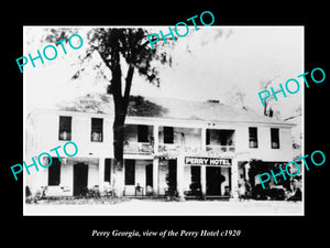 OLD LARGE HISTORIC PHOTO OF PERRY GEORGIA, VIEW OF THE PERRY HOTEL c1920