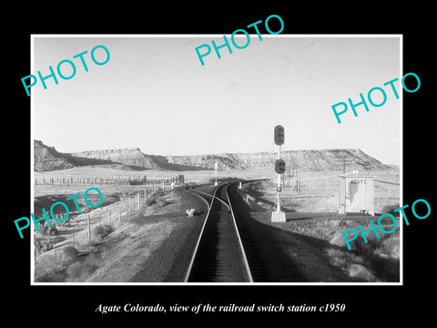 OLD LARGE HISTORIC PHOTO OF AGATE COLORADO, THE RAILROAD SWITCH STATION c1940