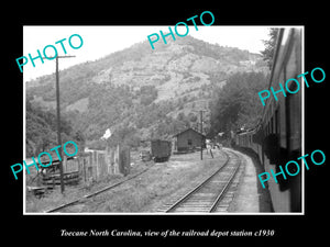 OLD LARGE HISTORIC PHOTO OF TOECANE NORTH CAROLINA RAILROAD DEPOT STATION c1930