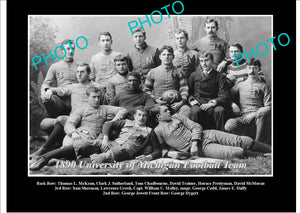 OLD LARGE HISTORIC PHOTO OF UNIVERSITY OF MICHIGAN FOOTBALL TEAM 1890