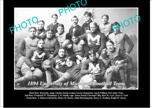 OLD LARGE HISTORIC PHOTO OF UNIVERSITY OF MICHIGAN FOOTBALL TEAM 1894