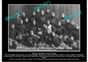 OLD LARGE HISTORIC PHOTO OF UNIVERSITY OF MICHIGAN FOOTBALL TEAM 1899