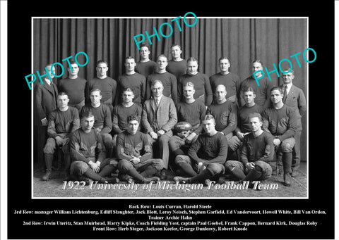 OLD LARGE HISTORIC PHOTO OF UNIVERSITY OF MICHIGAN FOOTBALL TEAM 1922