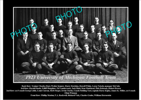 OLD LARGE HISTORIC PHOTO OF UNIVERSITY OF MICHIGAN FOOTBALL TEAM 1923