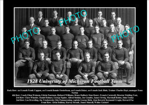 OLD LARGE HISTORIC PHOTO OF UNIVERSITY OF MICHIGAN FOOTBALL TEAM 1928