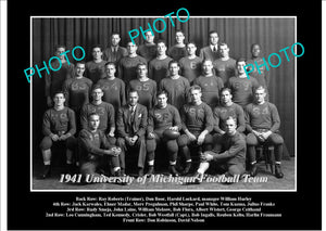 OLD LARGE HISTORIC PHOTO OF UNIVERSITY OF MICHIGAN FOOTBALL TEAM 1941