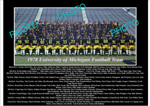 OLD LARGE HISTORIC PHOTO OF UNIVERSITY OF MICHIGAN FOOTBALL TEAM 1978