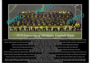 OLD LARGE HISTORIC PHOTO OF UNIVERSITY OF MICHIGAN FOOTBALL TEAM 1979