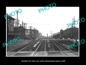 OLD LARGE HISTORIC PHOTO OF DUNKIRK NEW YORK, THE RAILROAD DEPOT STATION c1940 2