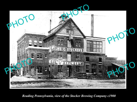 OLD LARGE HISTORIC PHOTO OF READING PENNSYLVANIA THE STOCKERS BREWERY c1900