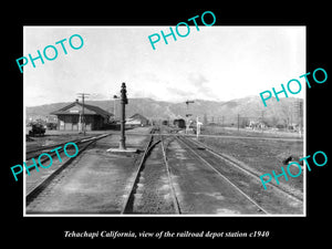 OLD LARGE HISTORIC PHOTO OF TEHACHAPI CALIFORNIA, RAILROAD DEPOT STATION c1940 2