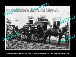 OLD LARGE HISTORIC PHOTO OF WALTERBORO SOUTH CAROLINA COCA COLA PLANT c1910