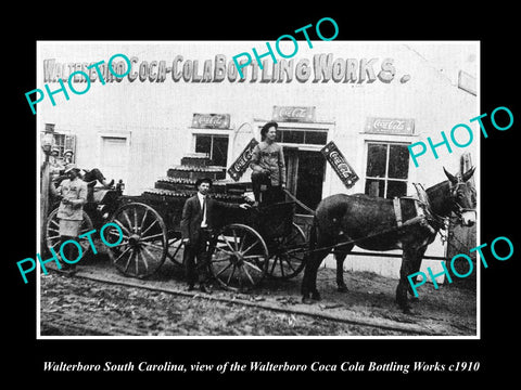 OLD LARGE HISTORIC PHOTO OF WALTERBORO SOUTH CAROLINA COCA COLA PLANT c1910