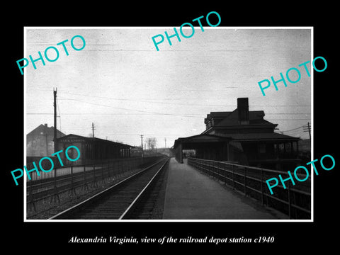 OLD LARGE HISTORIC PHOTO OF ALEXANDRIA VIRGINIA THE RAILROAD DEPOT STATION c1940