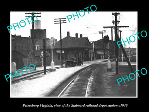 OLD LARGE HISTORIC PHOTO OF PETERSBURG VIRGINIA, SAL RAILROAD DEPOT STATION 1940