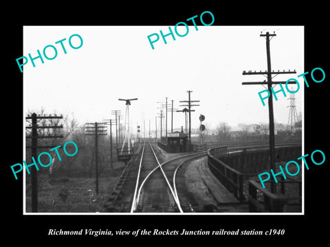 OLD LARGE HISTORIC PHOTO OF RICHMOND VIRGINIA, ROCKETS Juct RAILROAD DEPOT c1940