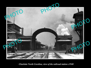 OLD LARGE HISTORIC PHOTO OF CHARLOTTE NORTH CAROLINA, RAILROAD STATION c1940 2