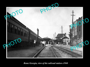 OLD LARGE HISTORIC PHOTO OF ROME GEORGIA, THE RAILROAD DEPOT STATION c1940 1