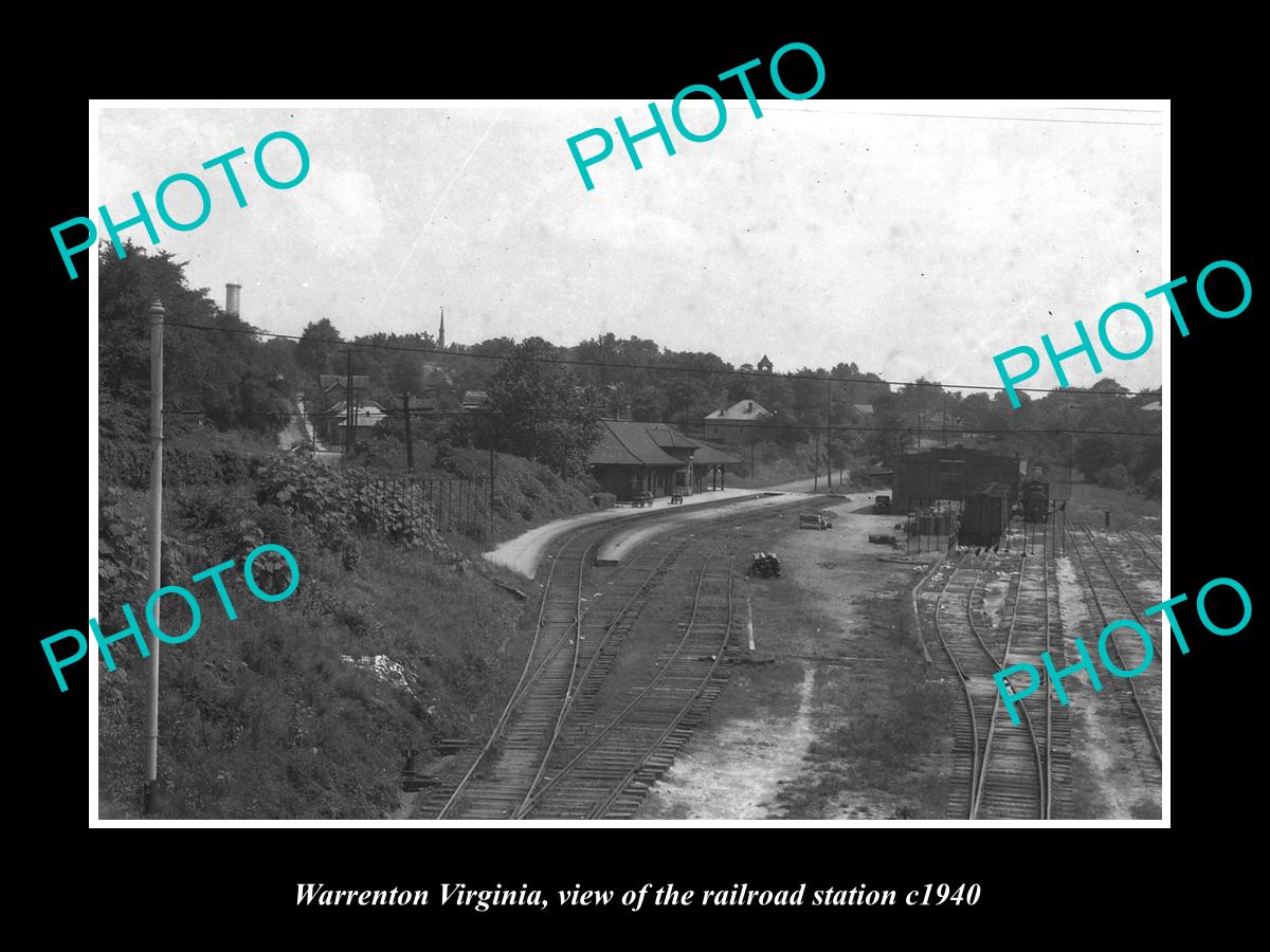 OLD LARGE HISTORIC PHOTO OF WARRENTON VIRGINIA, THE RAILROAD STATION c1940