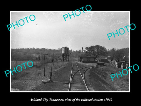 OLD LARGE HISTORIC PHOTO OF ASHLAND CITY TENNESSEE, THE RAILROAD STATION c1940