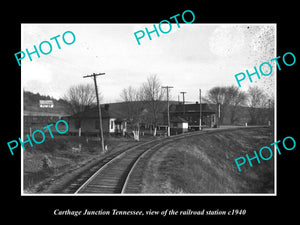 OLD LARGE HISTORIC PHOTO OF CARTHAGE Junct TENNESSEE, THE RAILROAD STATION c1940