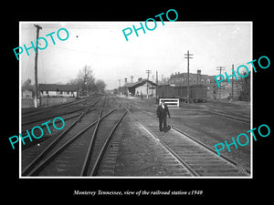 OLD LARGE HISTORIC PHOTO OF MONTEREY TENNESSEE, THE RAILROAD STATION c1940