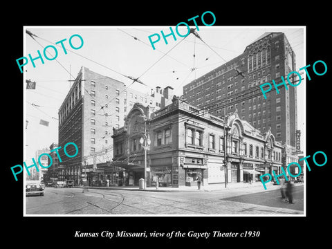 OLD LARGE HISTORIC PHOTO OF KANSAS CITY MISSOURI, THE GAYETY THEATER c1930