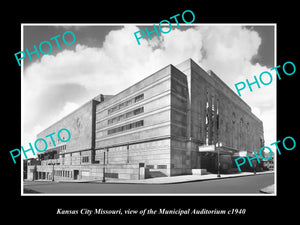 OLD LARGE HISTORIC PHOTO OF KANSAS CITY MISSOURI, THE MUNICIPAL AUDITORIUM c1940