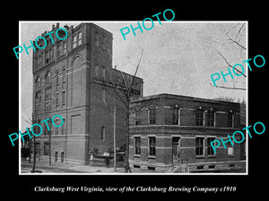 OLD LARGE HISTORIC PHOTO OF CLARKSBURG WEST VIRGINIA, THE BREWING Co PLANT c1910